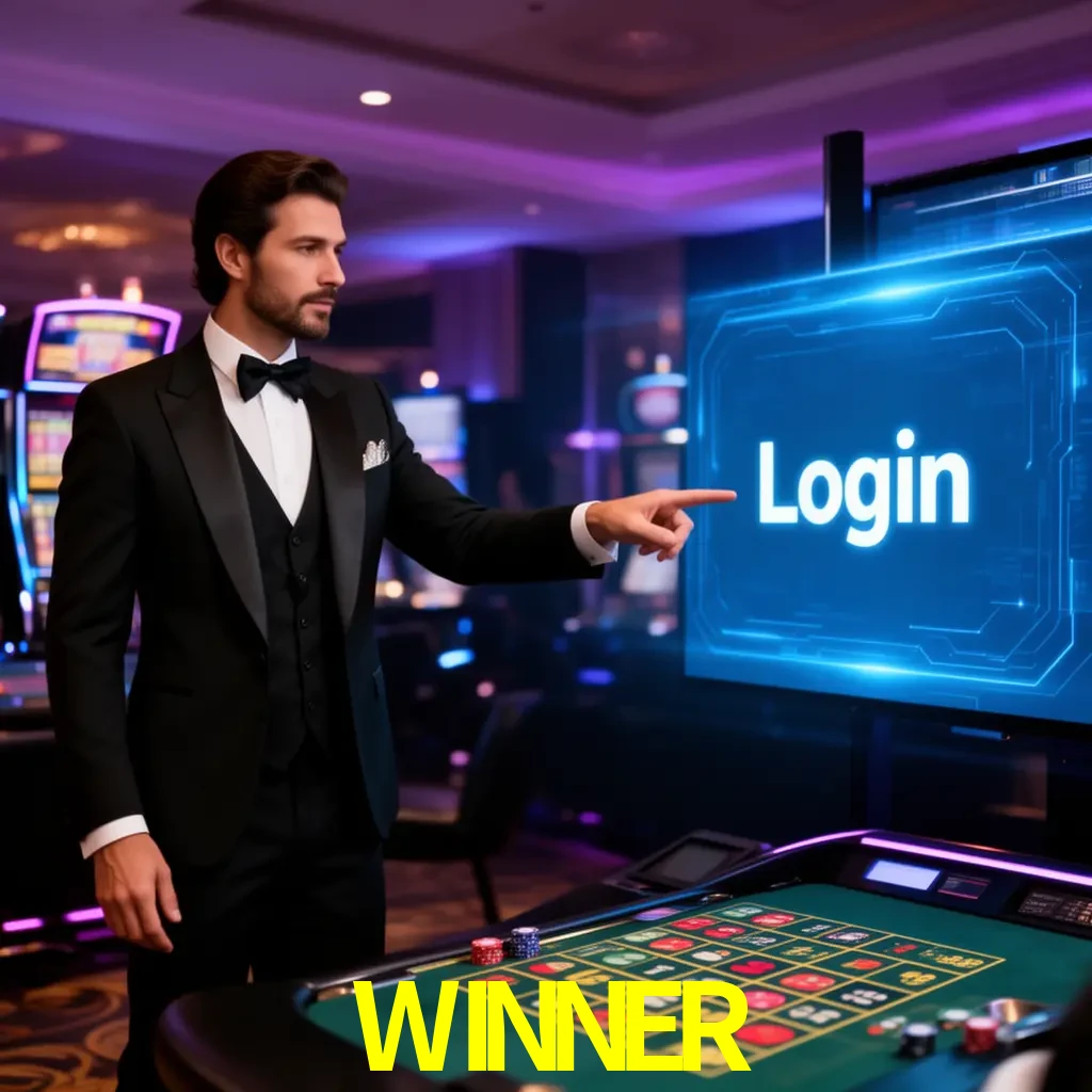 WINNER Login - OTP, cuenta y soporte Pantalla WINNER Login con OTP, contraseña, cuenta segura y soporte móvil